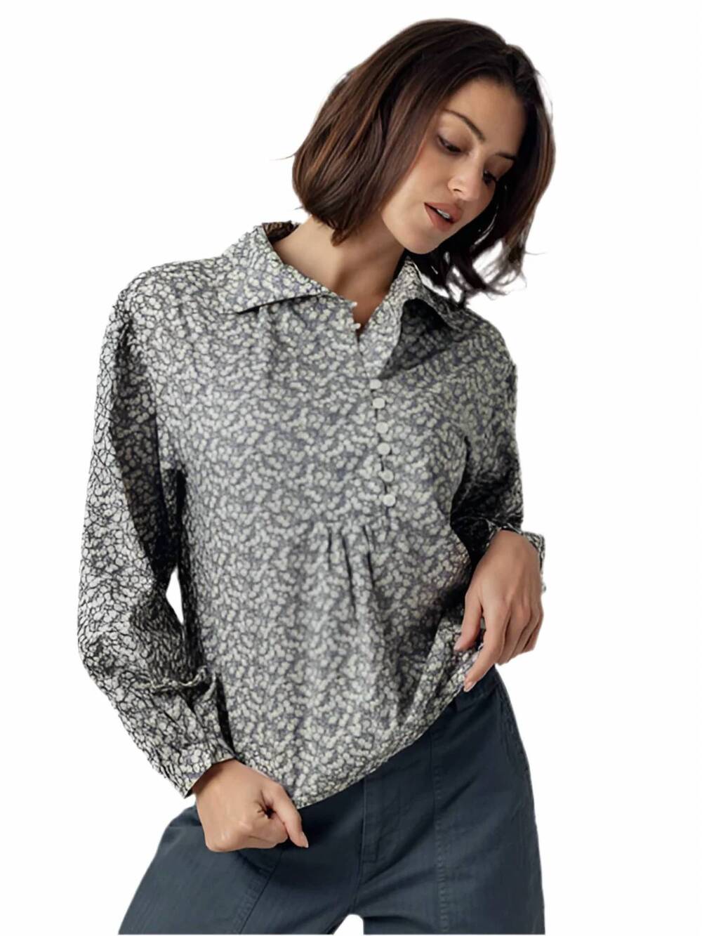 NEW SUNDAYS elayne long sleeve top in grey